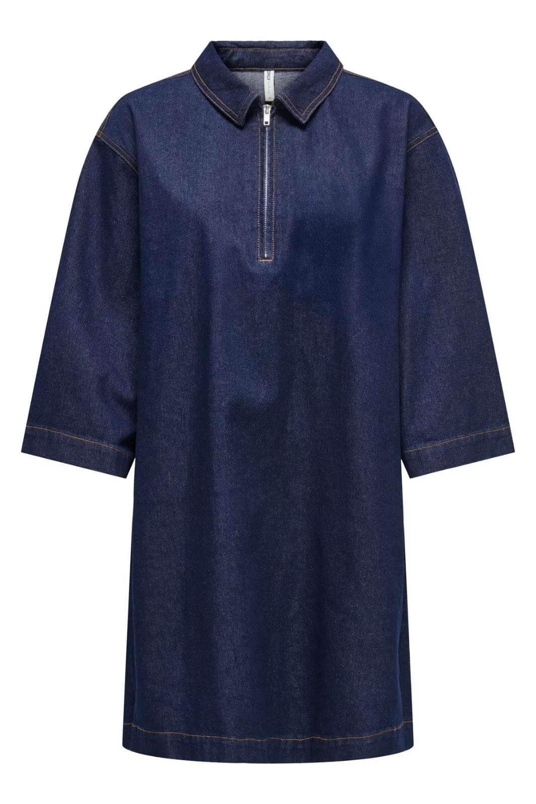 Only - Onlmiles 3/4 Zip Dress Gua - 4935217 Dark Blue Denim Kjoler