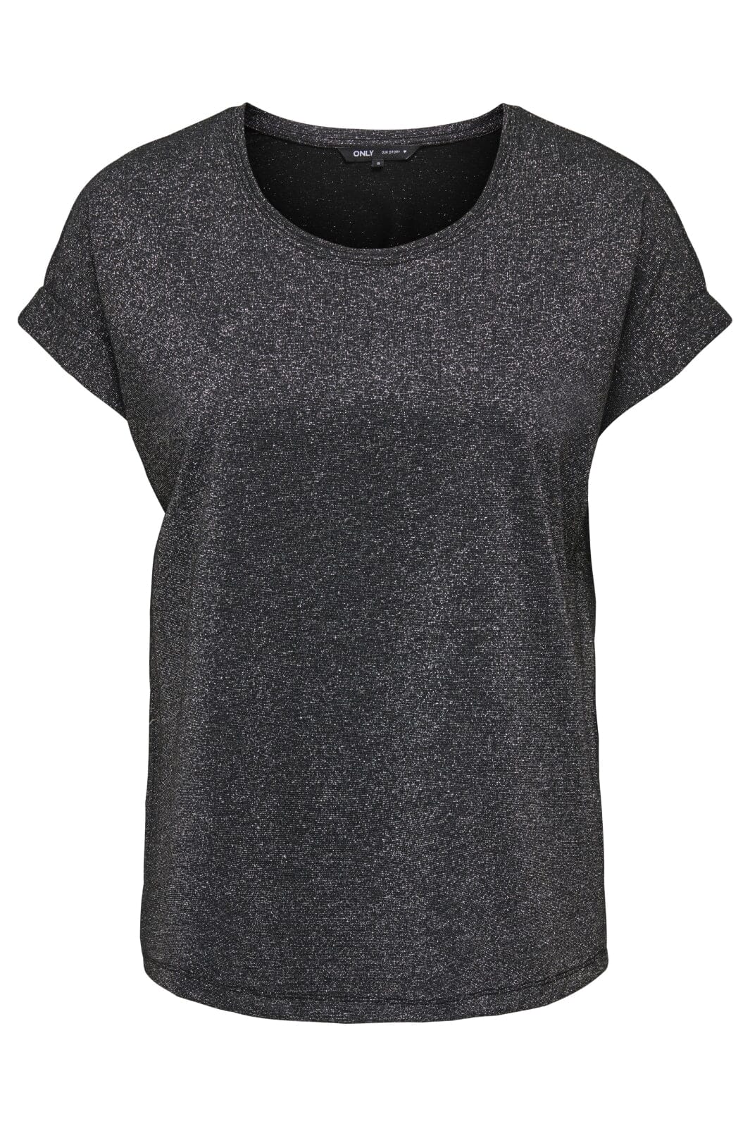Only - Onlmoster Glitter S/S Top - 4898718 Black Silver Lurex