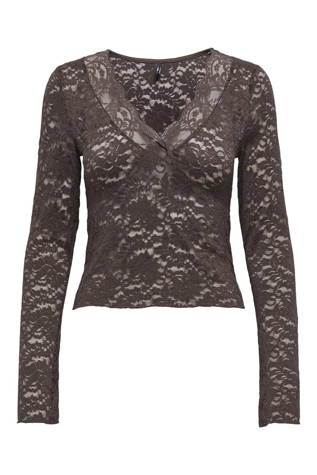 Only - Onlnikka L/S Lace Top - 4837729 Seal Brown