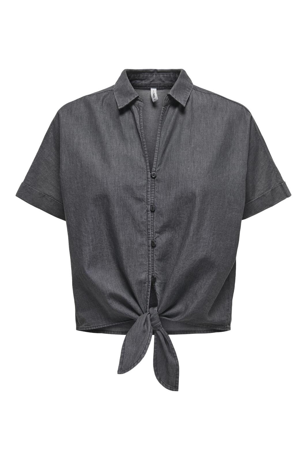 Only - Onlnova Azure S/S Knot Shirt - 4764250 Grey Denim