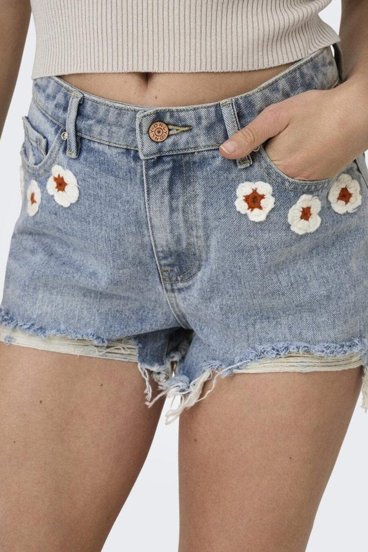 Only - Onlpacy Crochet Shorts - 4769121 Light Blue Denim