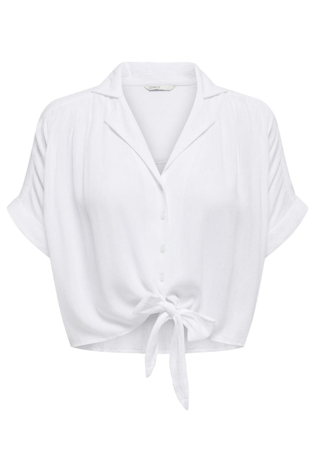Only - Onlpaula Life S/S Tie Shirt - 4276984 White