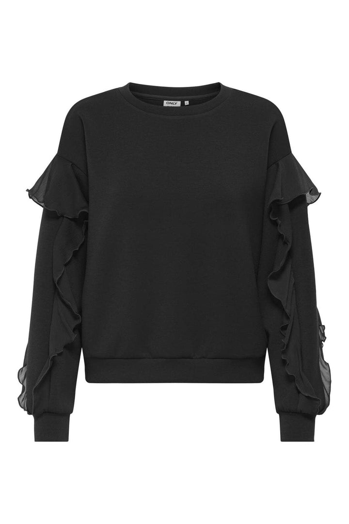 Only - Onlscarlet L/S Flounce Swt - 4957253 Black