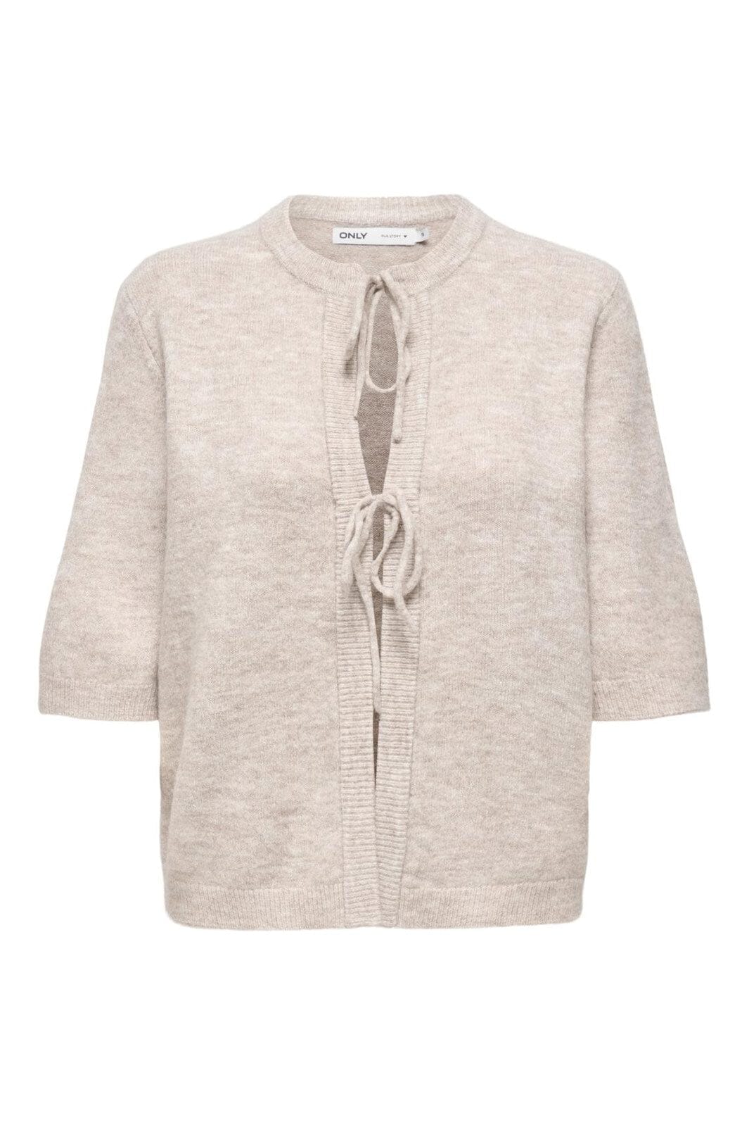 Only - Onlsimoni 2/4 Bow Cardigan Knt - 4959555 Pumice Stone Melange