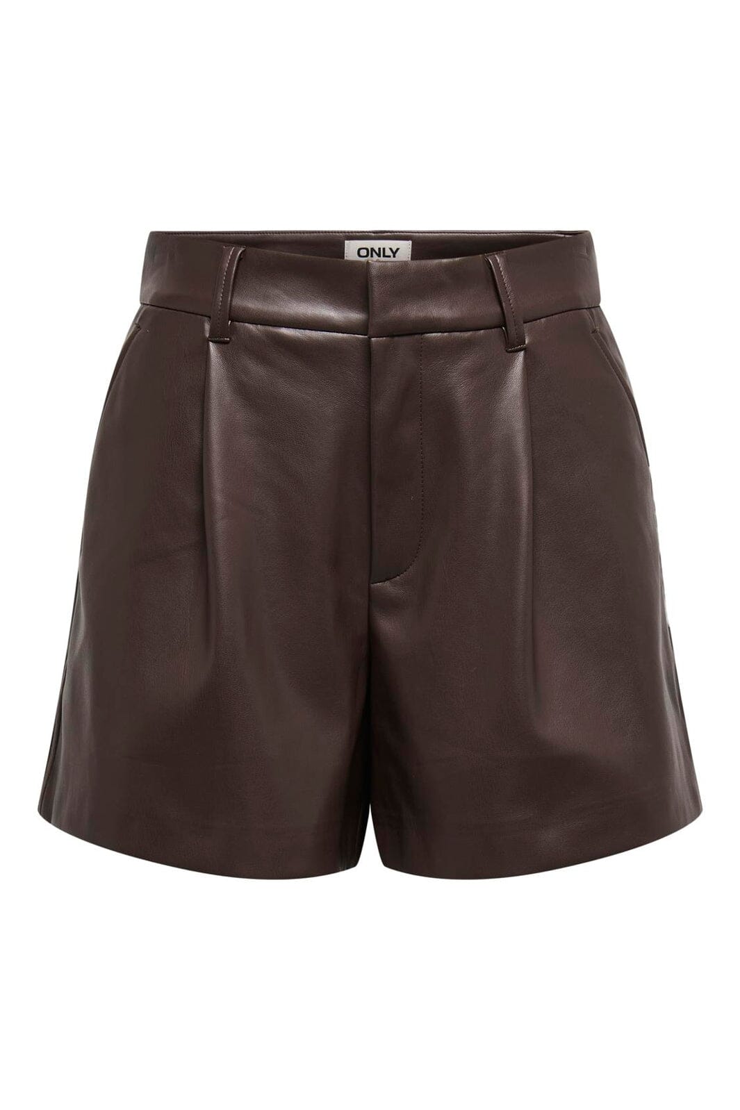 Only - Onlsmooth Faux Lea Shorts 2 - 4877047 Seal Brown