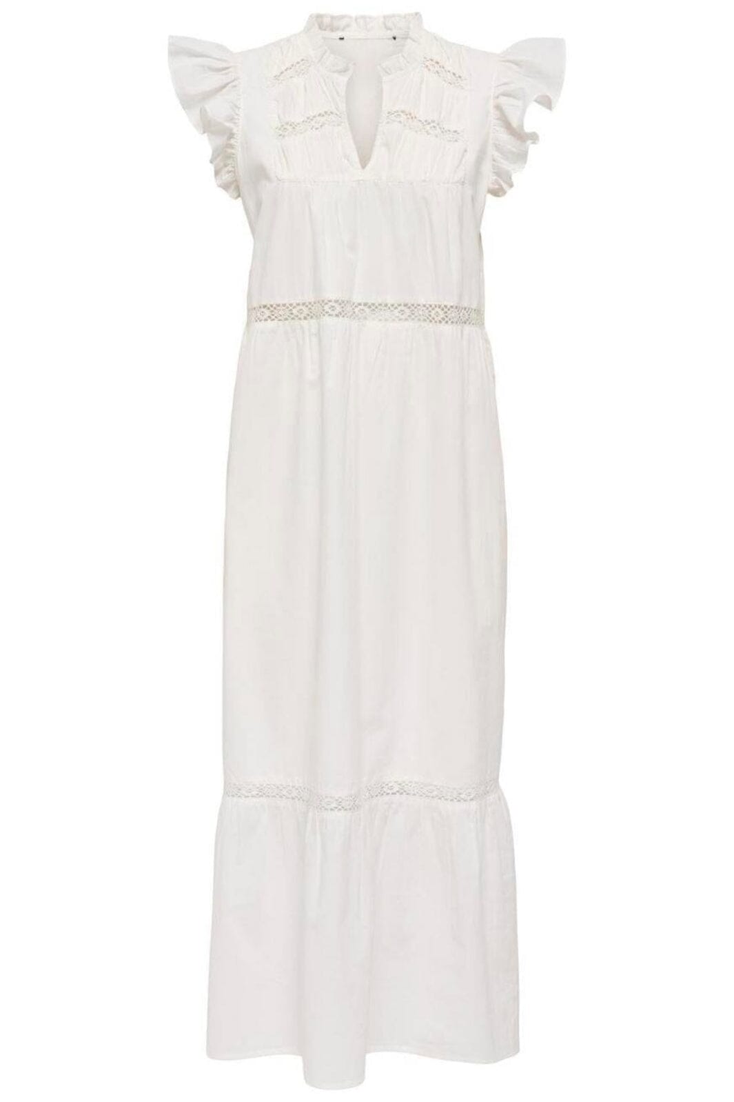 Only - Onlsunny Capsl Frill Dress - 4886732 Cloud Dancer Kjoler