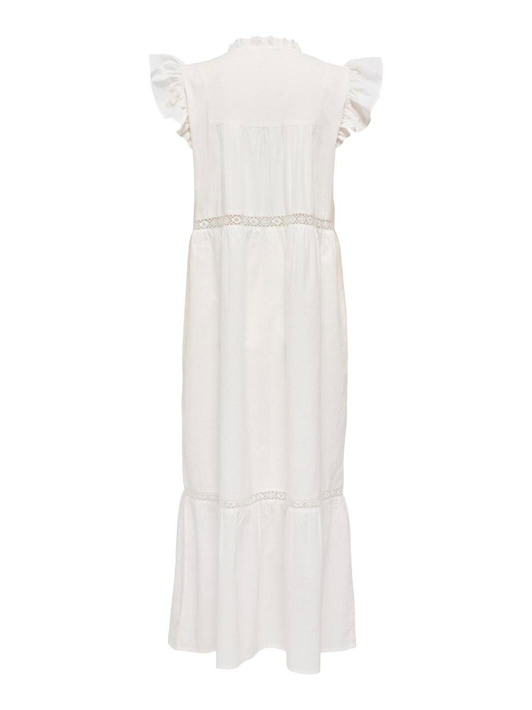 Only - Onlsunny Capsl Frill Dress - 4886732 Cloud Dancer