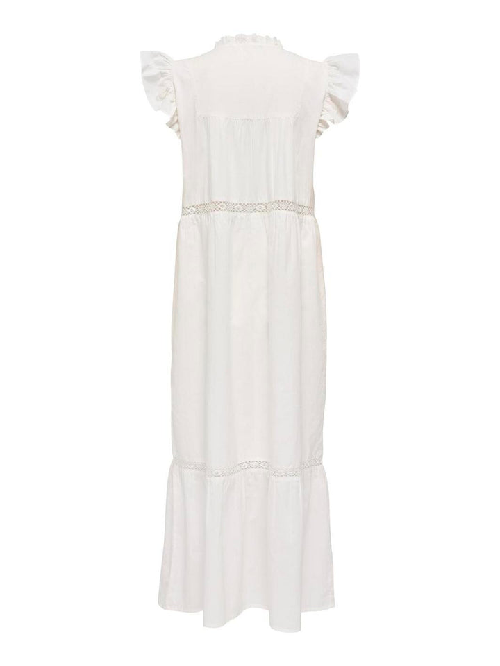 Only - Onlsunny Capsl Frill Dress - 4886732 Cloud Dancer