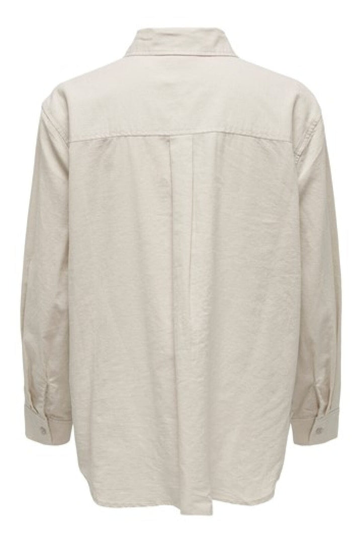 Only - Onltokyo L/S Linen Blend Shirt - 3996894 Moonbeam Skjorter