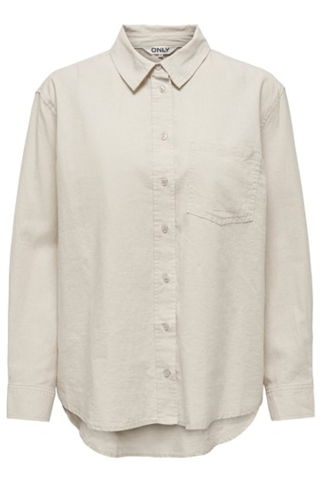 Only - Onltokyo L/S Linen Blend Shirt - 3996894 Moonbeam Skjorter