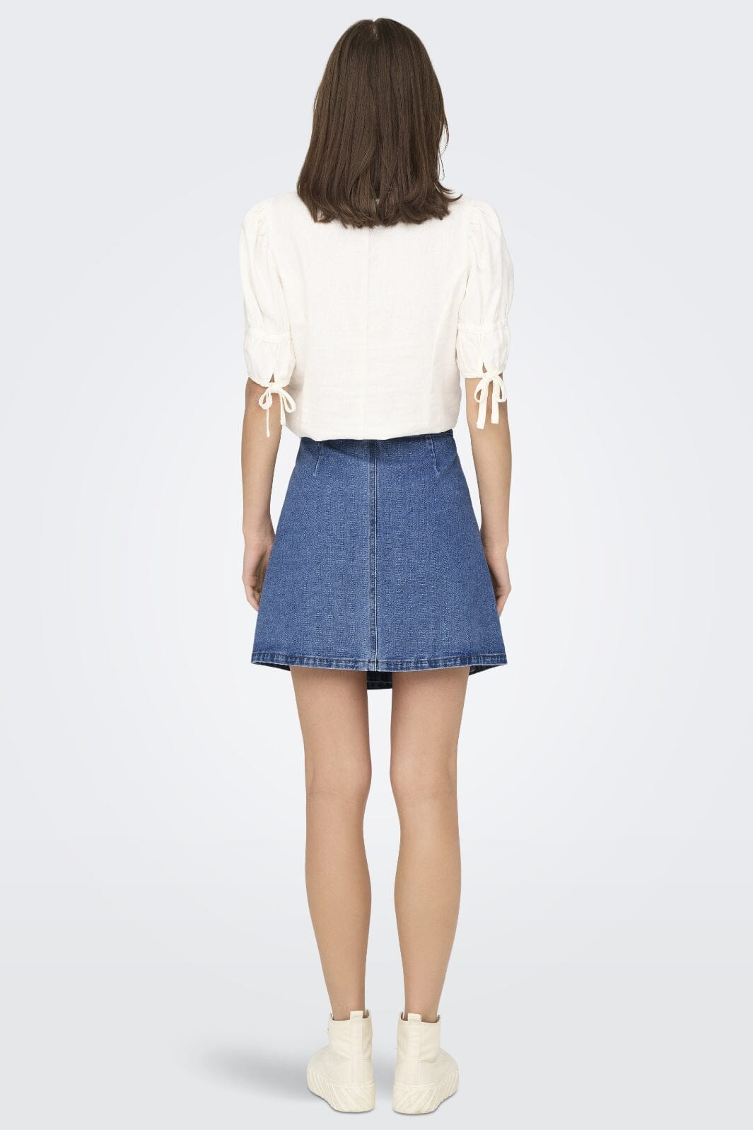 Only - Onlvilla Wrap Tie Skirt Gua - 4550180 Light Blue Denim Nederdele