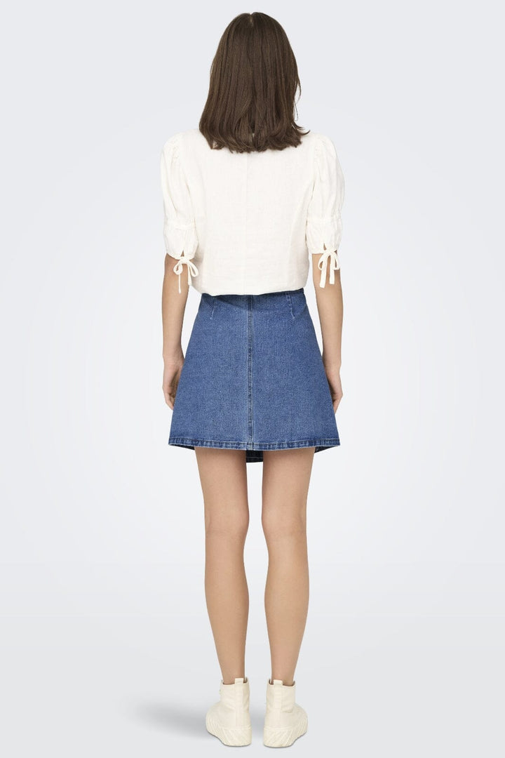 Only - Onlvilla Wrap Tie Skirt Gua - 4550180 Light Blue Denim Nederdele