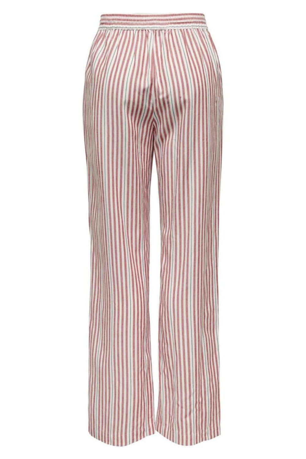 Only - Onlwindy Life Linen Bl Pull-Up - 4714535 Cloud Dancer W High Risk Red/Black Bukser