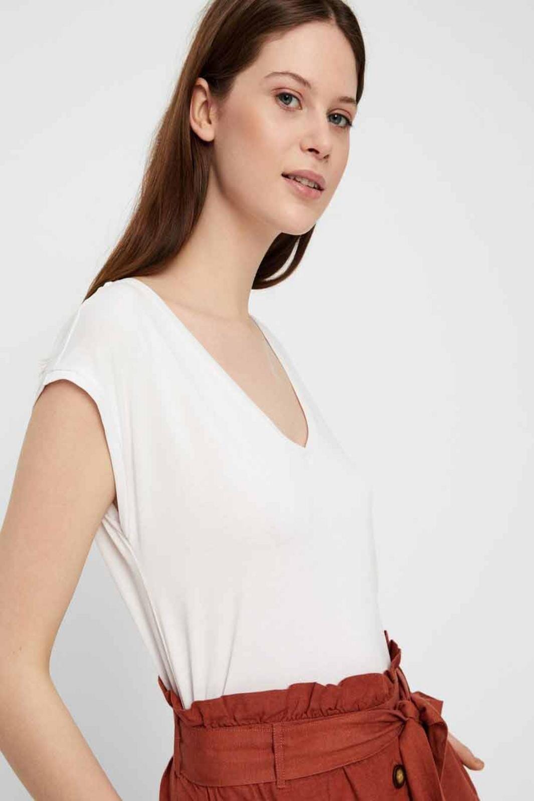 PIECES - Kamala Tee - Bright White Toppe