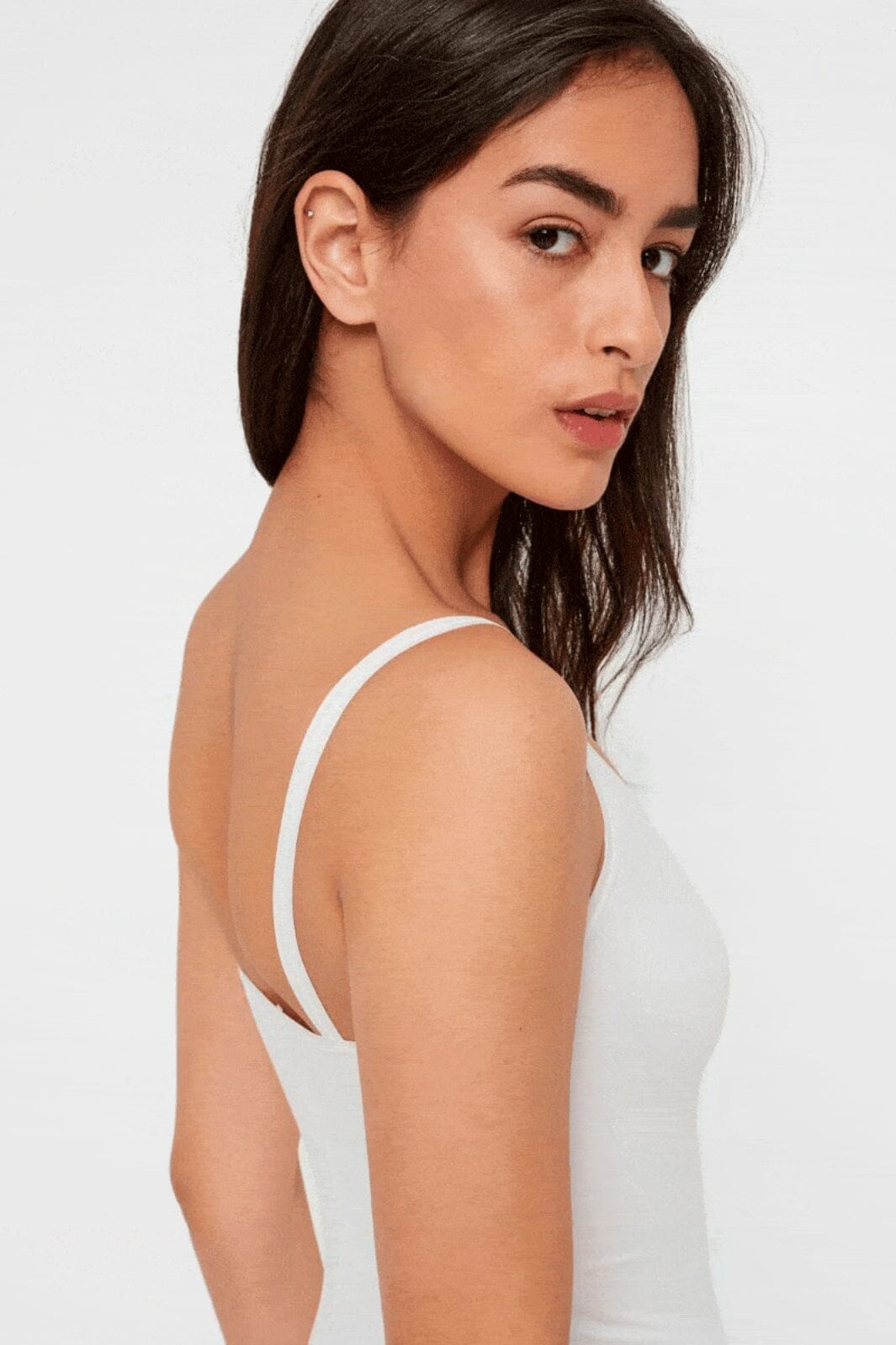 Pieces - Pcballroom Long Singlet - White Toppe