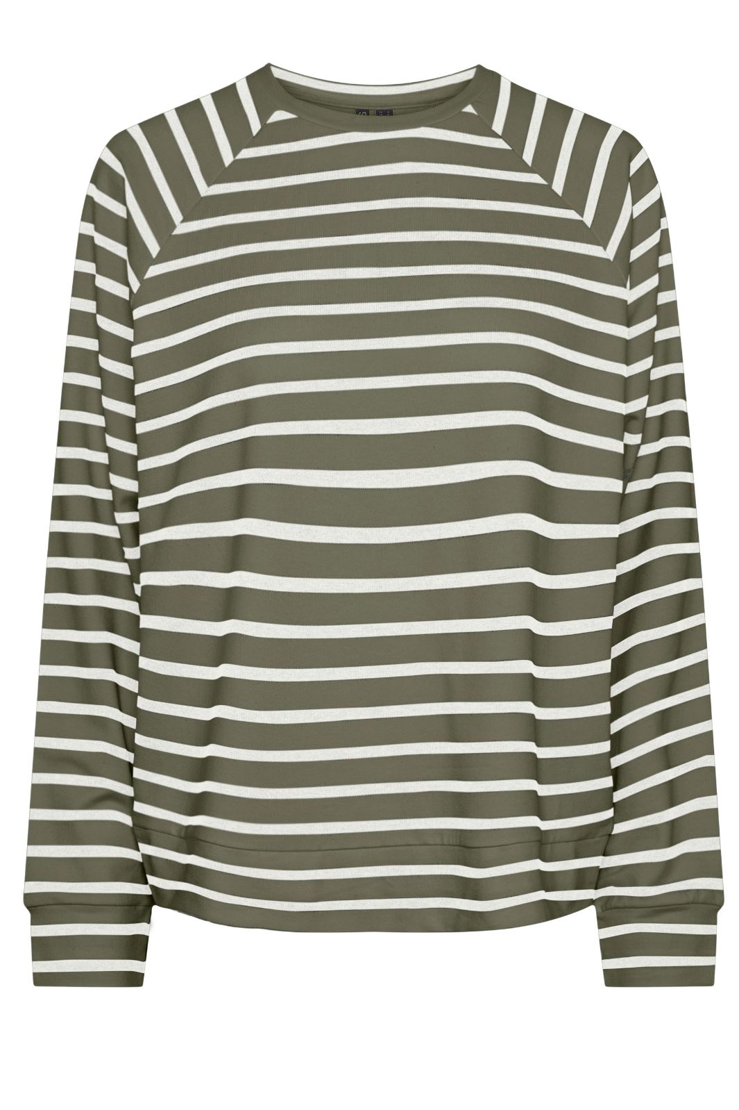 Pieces - Pcbibi Ls O-Neck Top - 4428907 Deep Lichen Green CLOUD DANCER Bluser