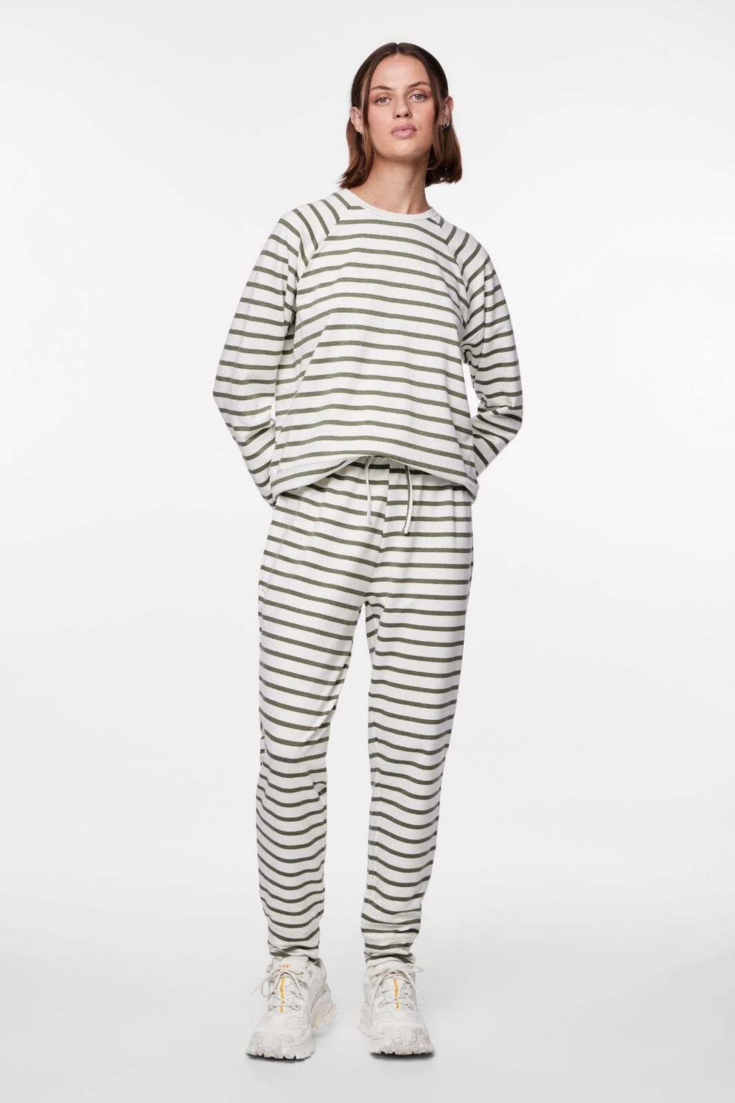 Pieces - Pcbibi Pant - 4428917 Deep Lichen Green CLOUD DANCER Bukser