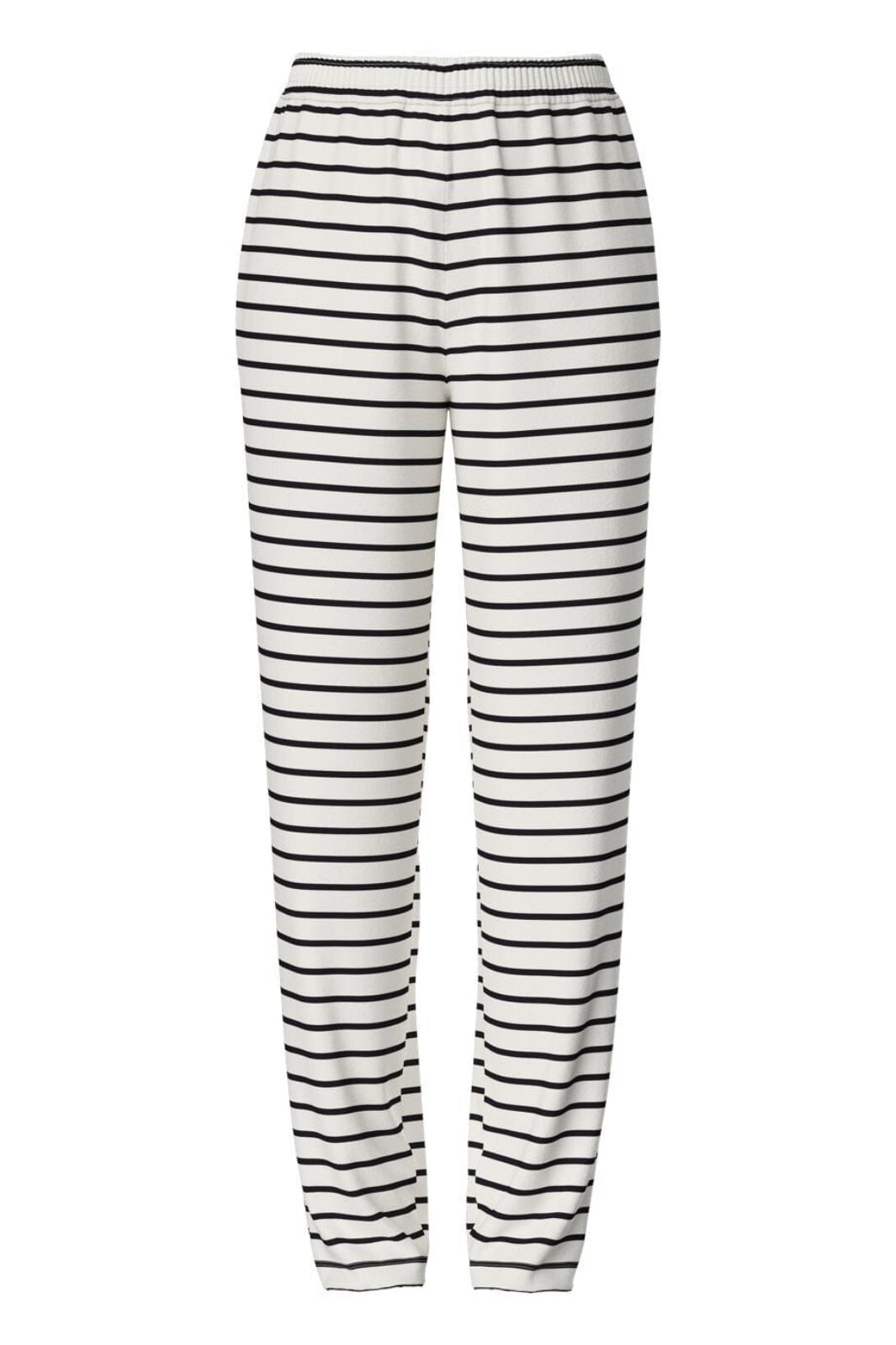 Pieces - Pcchilli Straight Stripe Pants - 4701513 Cloud Dancer Black Bukser
