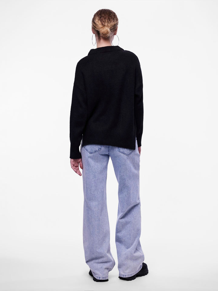 Pieces - Pcdrue Ls Knit - 4572638 Black Birch Another Strikbluser