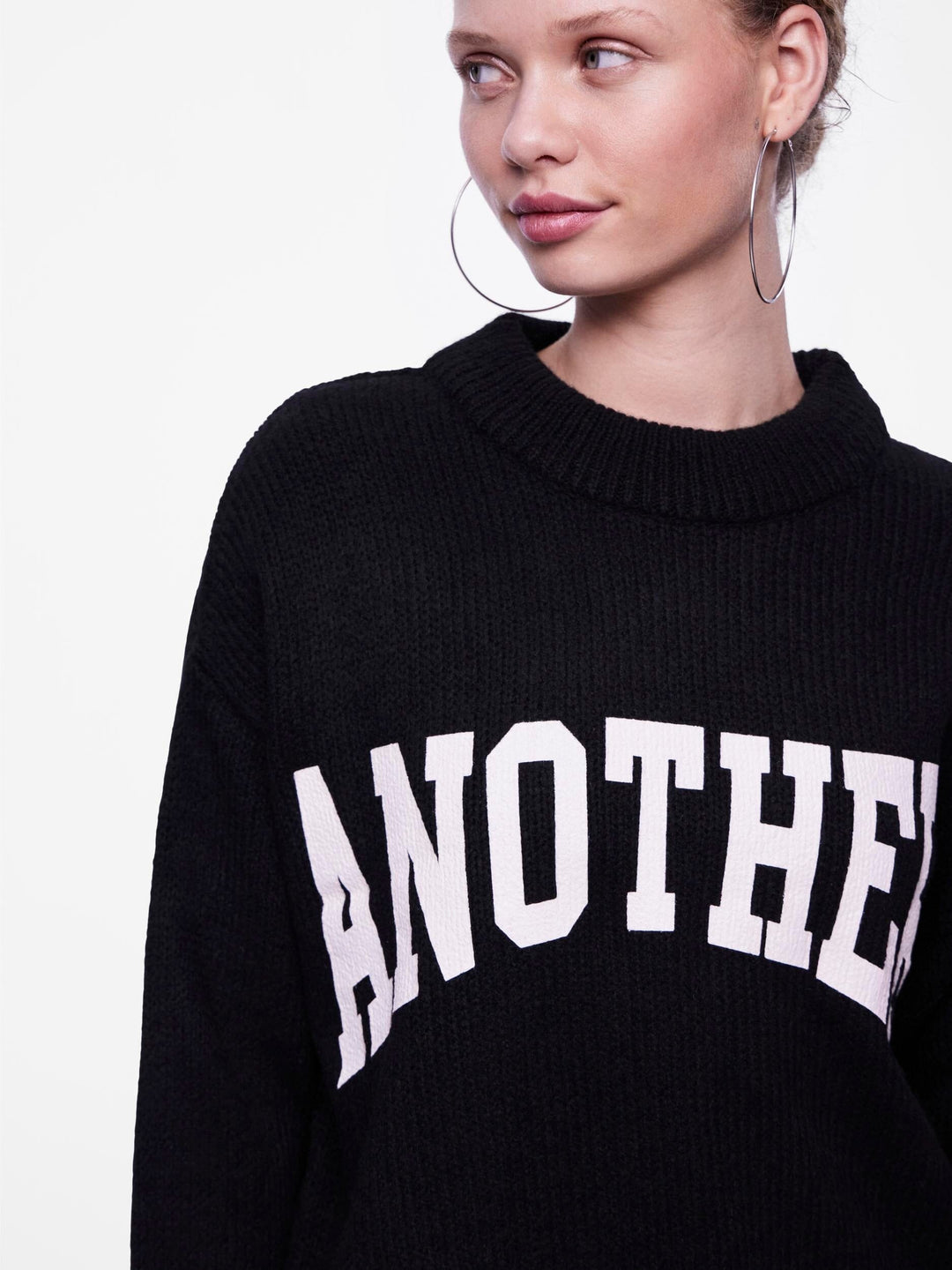 Pieces - Pcdrue Ls Knit - 4572638 Black Birch Another Strikbluser