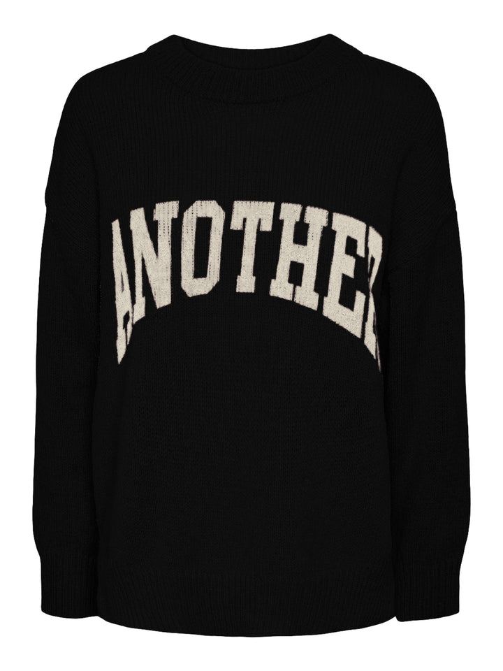 Pieces - Pcdrue Ls Knit - 4572638 Black Birch Another Strikbluser