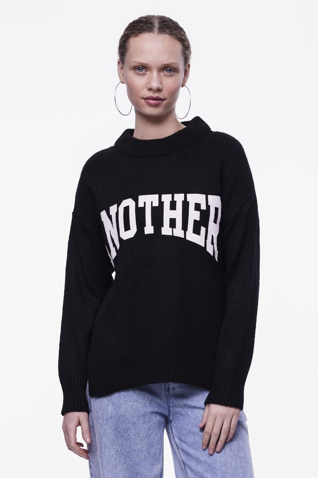 Pieces - Pcdrue Ls Knit - 4572638 Black Birch Another Strikbluser