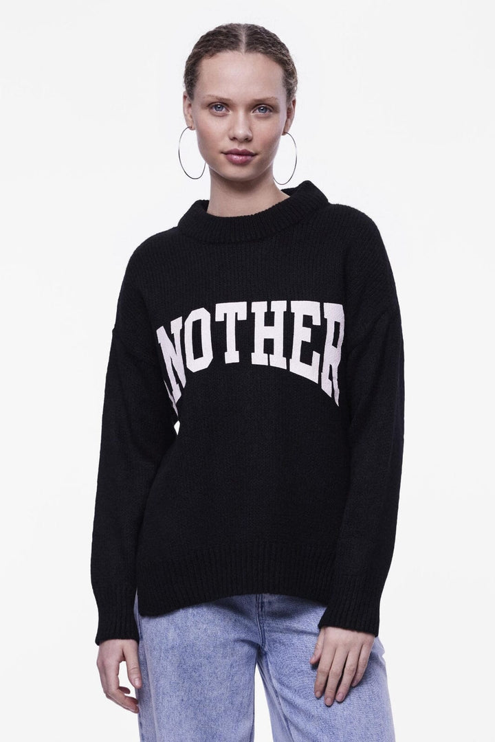 Pieces - Pcdrue Ls Knit - 4572638 Black Birch Another Strikbluser