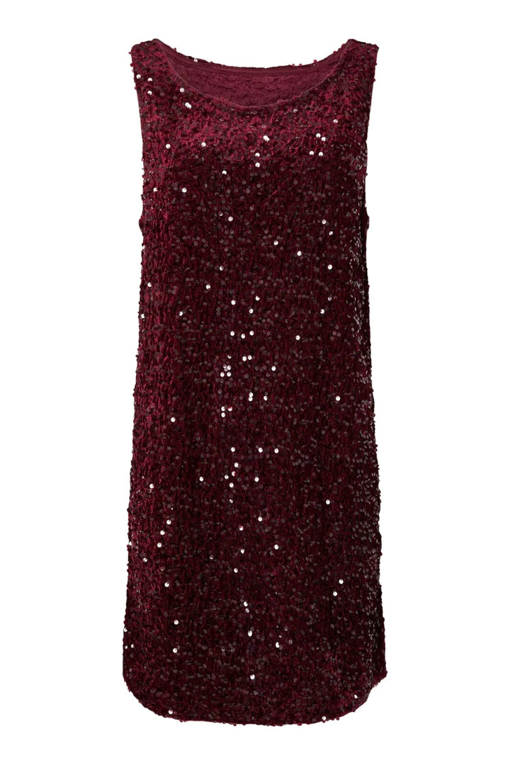 Pieces - Pckam Sl Tank Rev. Mini Dress - 4859169 Tawny Port Tawney Port Sequins Kjoler