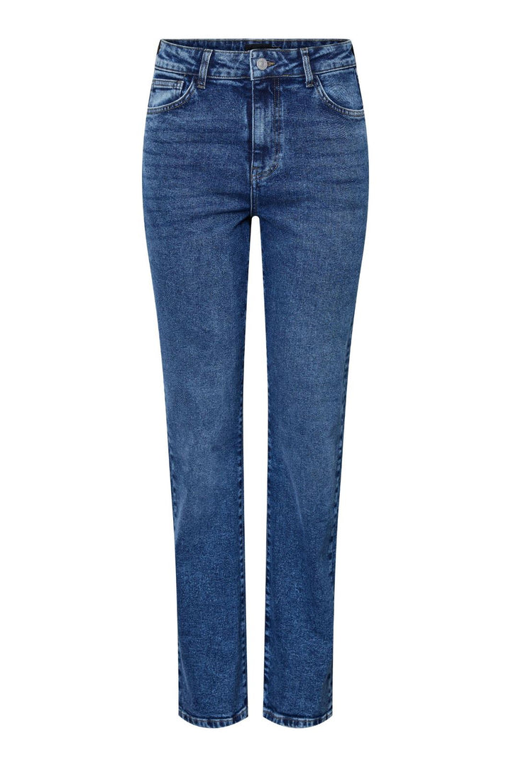 Pieces - Pckelly Straight Jeans Mb402 - 4421713 Medium Blue Denim Jeans