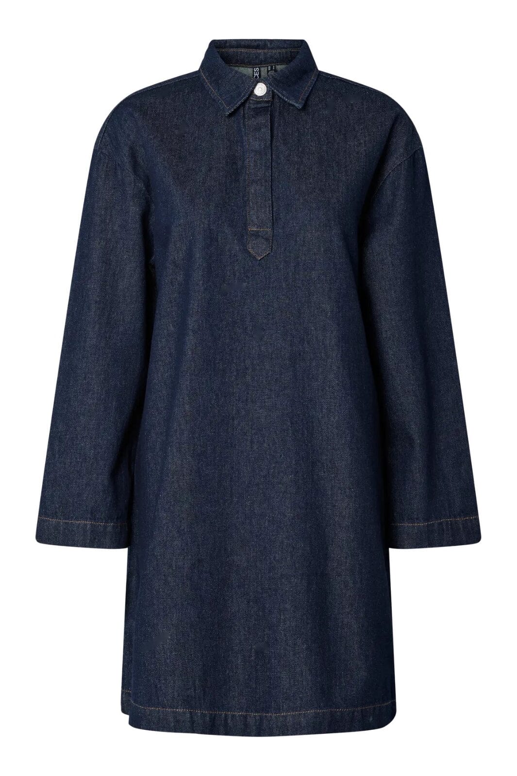 Pieces - Pckenya Ls A-Shape Denim Dress - 4806807 Dark Blue Denim Rinse