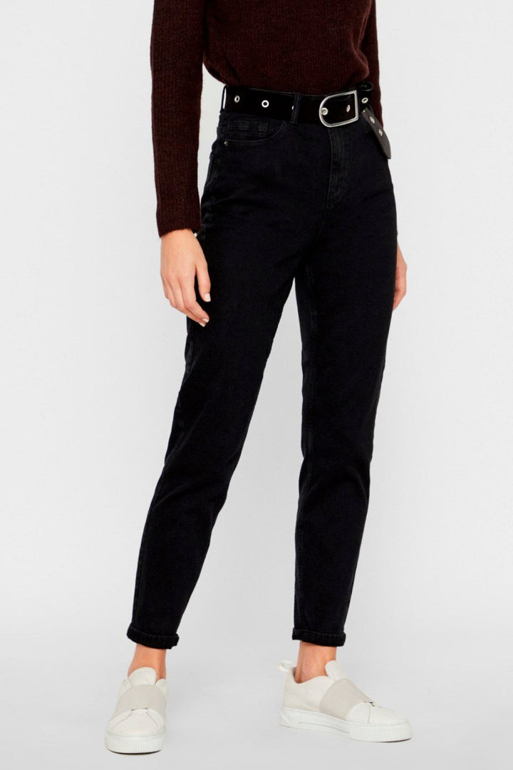 Pieces - PcKesia Mom HW Ank. Jeans NOOS - Black Denim Jeans