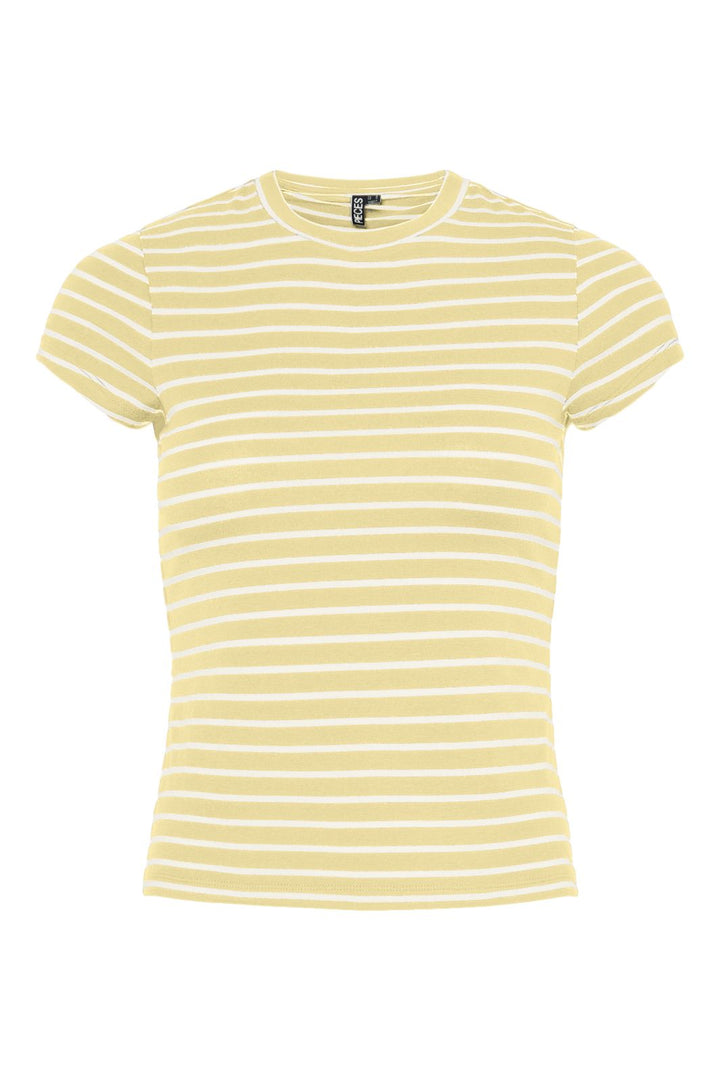 Pieces - Pcmonique Cap Sleeve Tee - 4944919 French Vanilla Coconut Milk