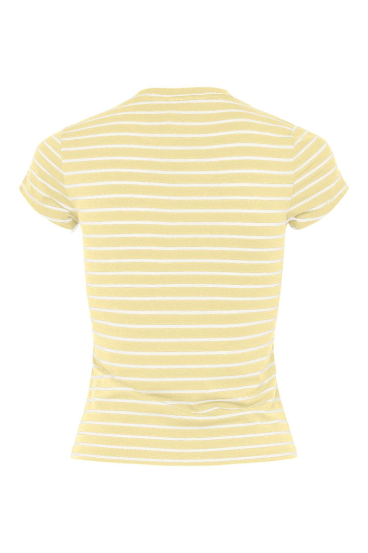 Pieces - Pcmonique Cap Sleeve Tee - 4944919 French Vanilla Coconut Milk