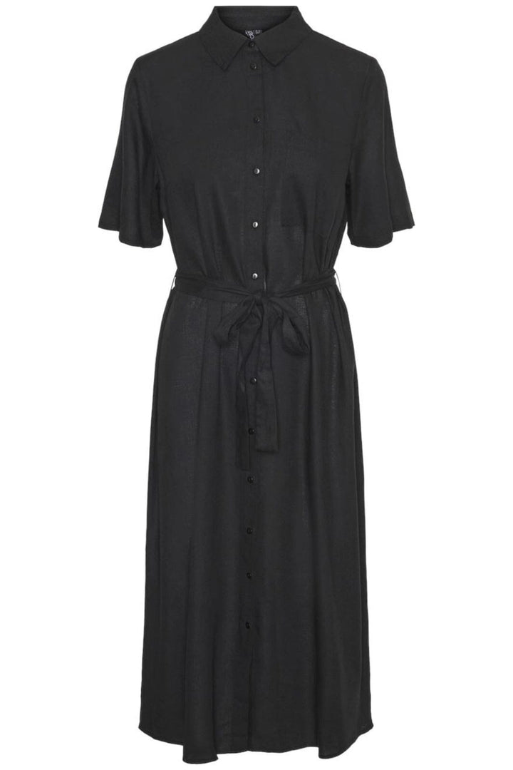 Pieces - Pcpia 2/4 Midi Shirt Dress - 4582106 Black Kjoler