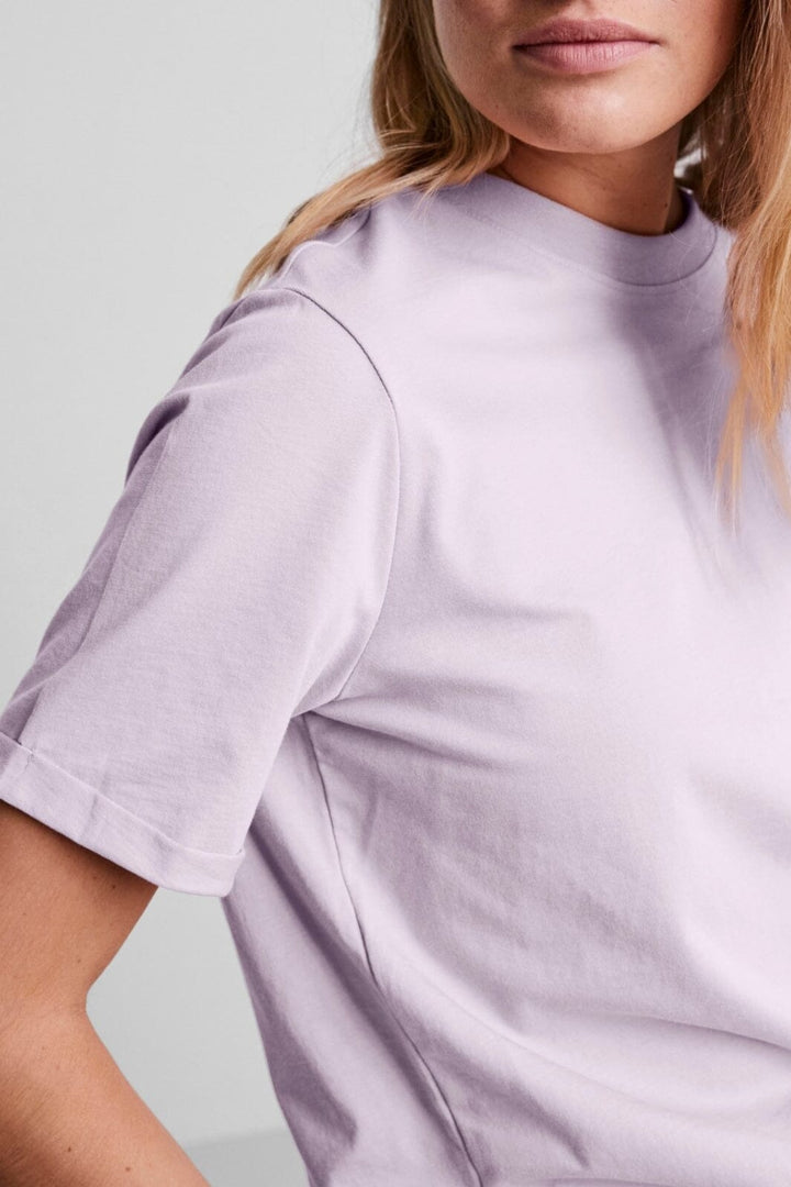 Pieces - Pcria Ss Fold Up Solid Tee - Lavendula T-shirts