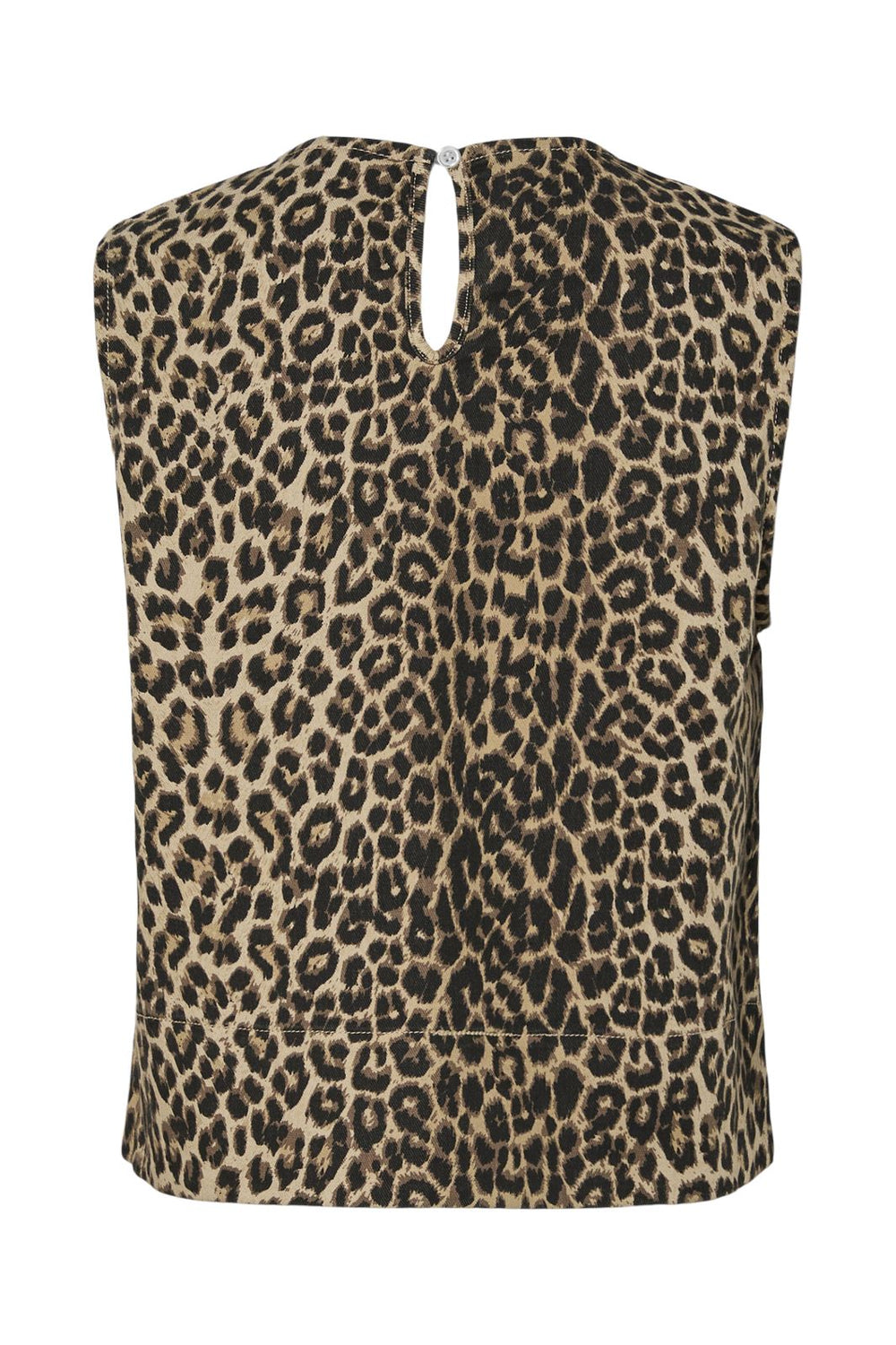 Pieces - Pcsalume Sl Denim Top - 4766980 White Pepper Leo