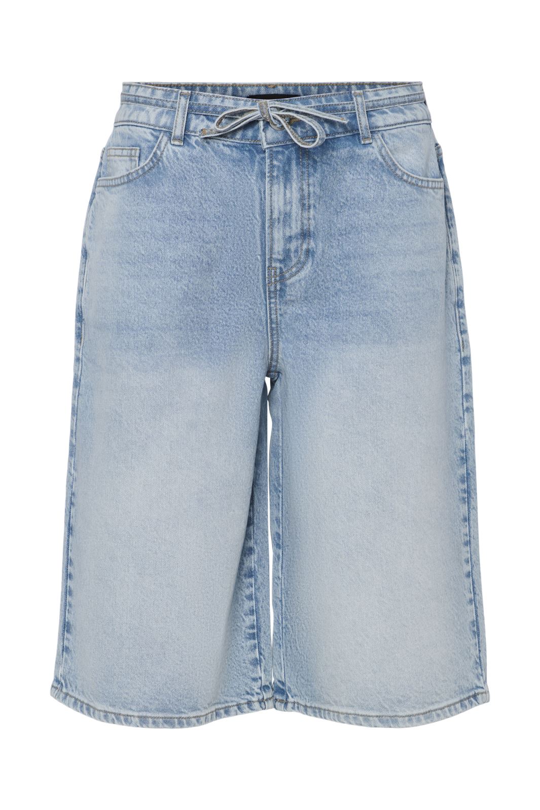 Pieces - Pcselma Wide Denim Shorts - 4768145 Light Blue Denim