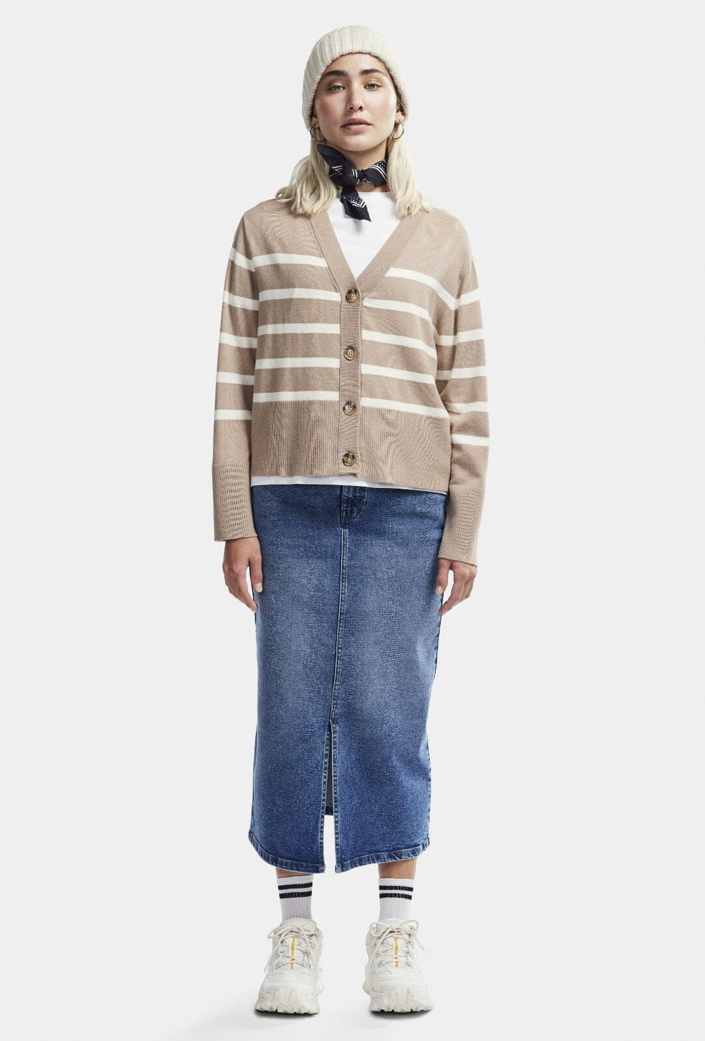 Pieces - Pcsia Ls Cardigan - 4542825 Silver Mink White Cardigans