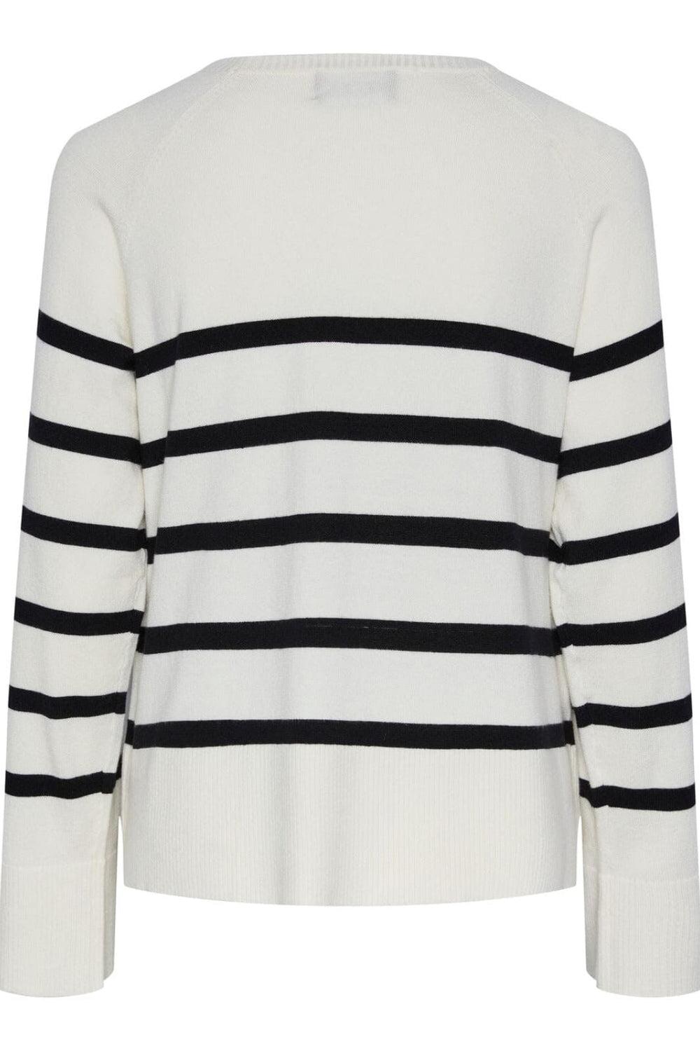 Pieces - Pcsia Ls Knit - 4394796 White Black Strikbluser