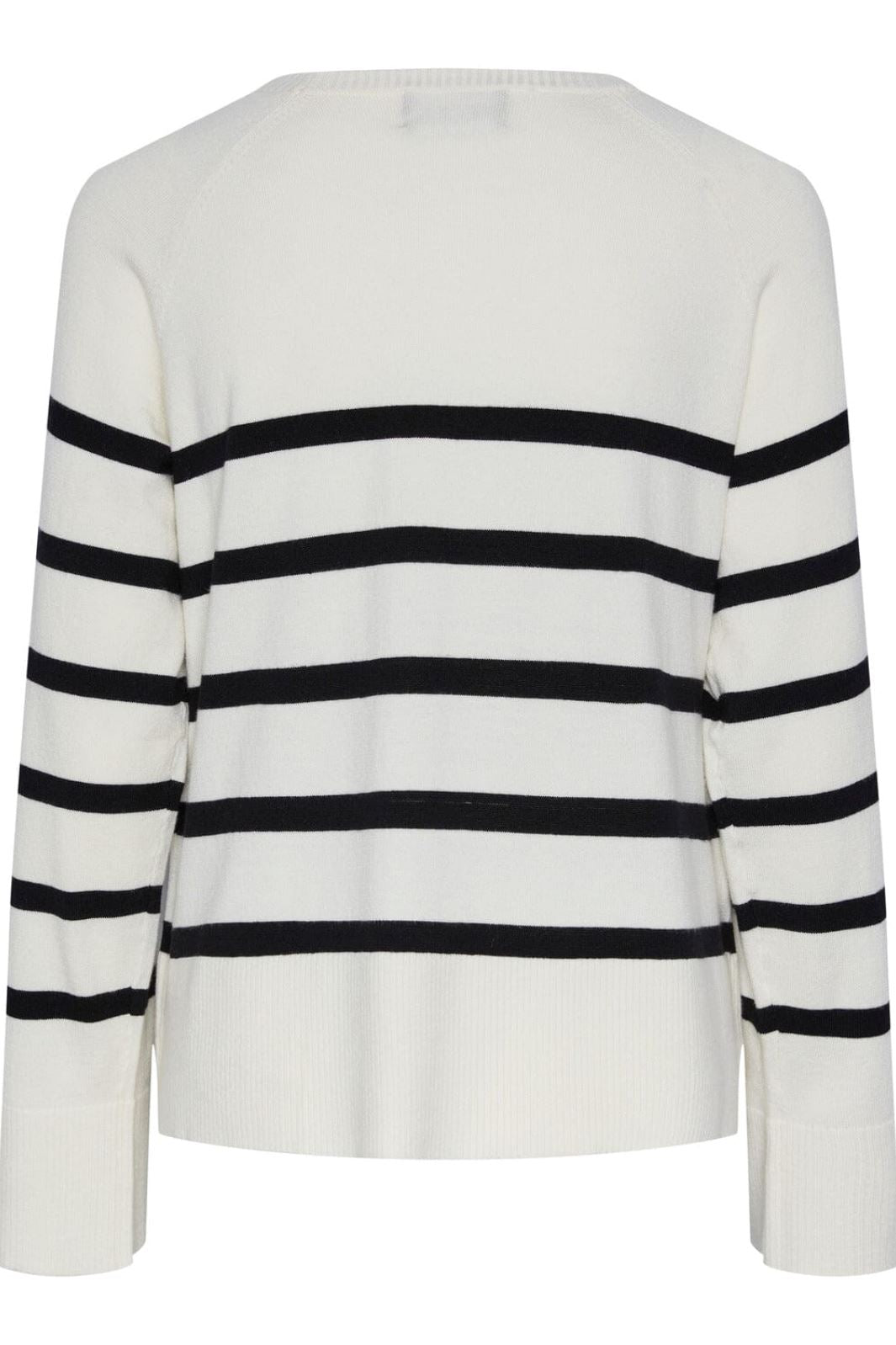 Pieces - Pcsia Ls Knit - 4394796 White Black Strikbluser