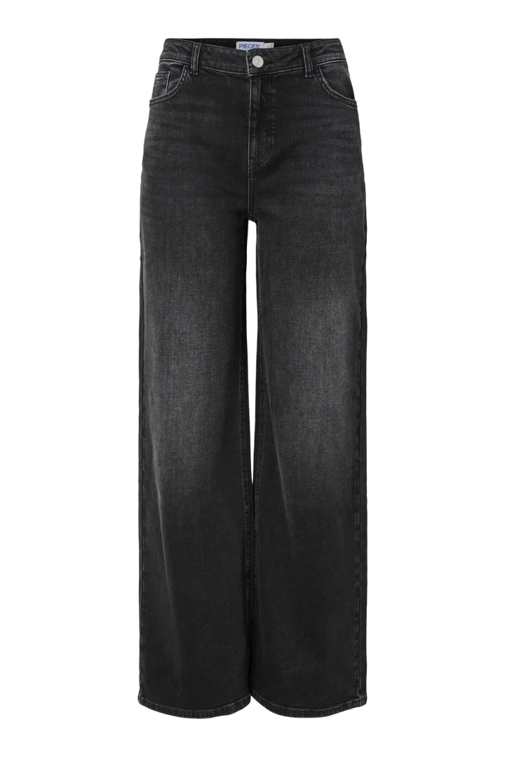 Pieces - Pcsilke Wide Jeans Bl - 4864053 Black Denim Jeans