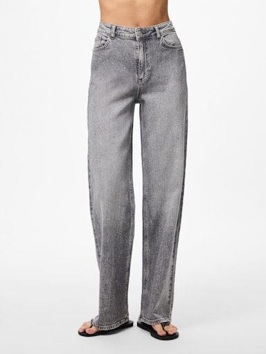Pieces - Pcsilke Wide Jeans Mg - 4826814 Medium Grey Denim Jeans