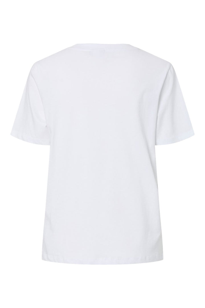 Pieces - Pctille Ss O-Neck Tee Pp - 4936516 Bright White Strawberry