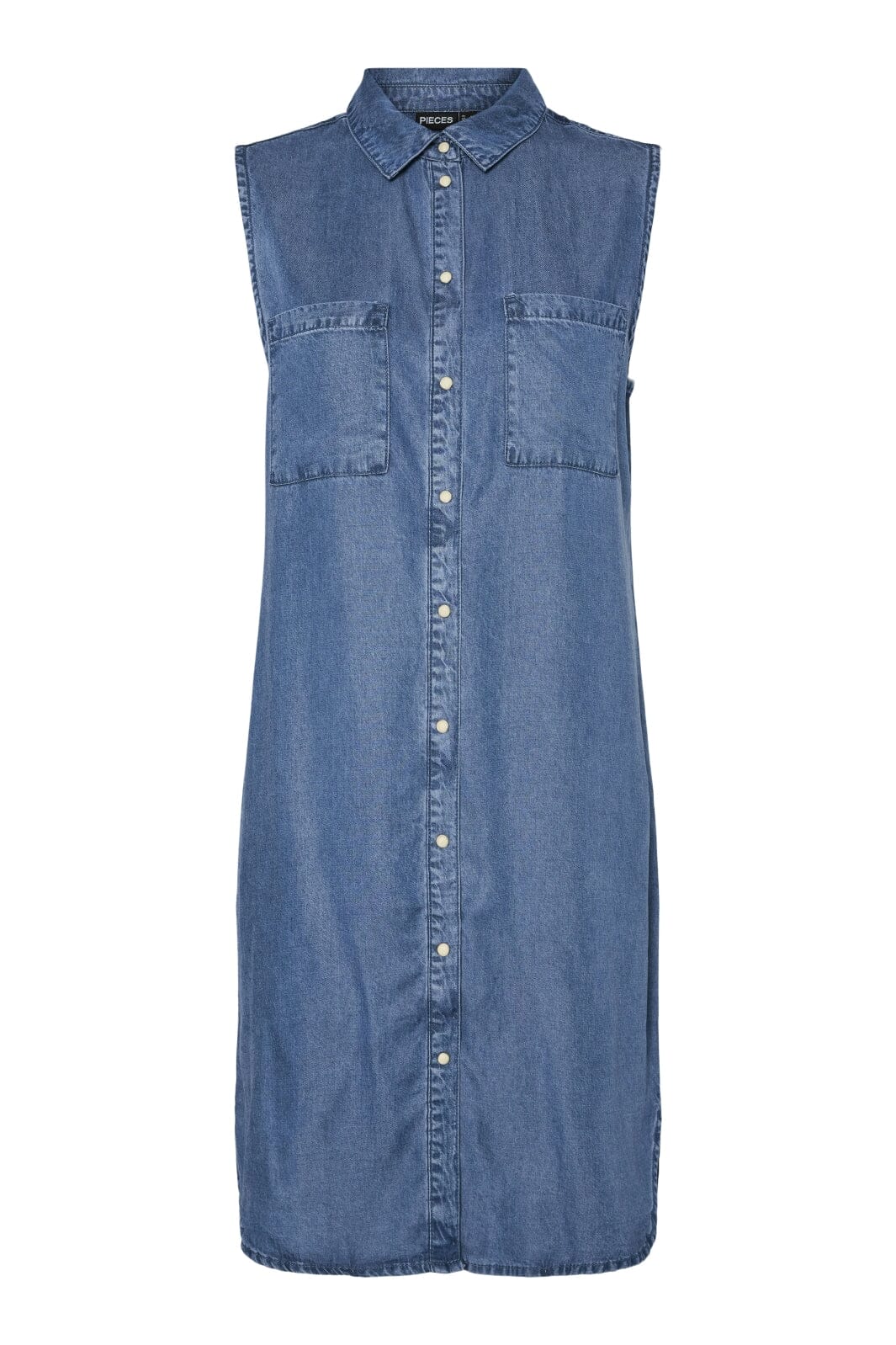 Pieces - Pcvilje Sl Denim Dress - 4789616 Medium Blue Denim
