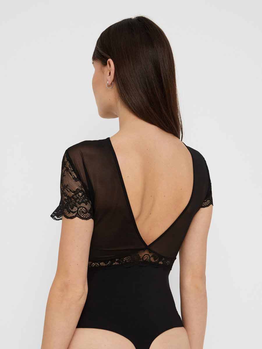 PIECES - Sicca SS Bodystocking - Black Bodystockings