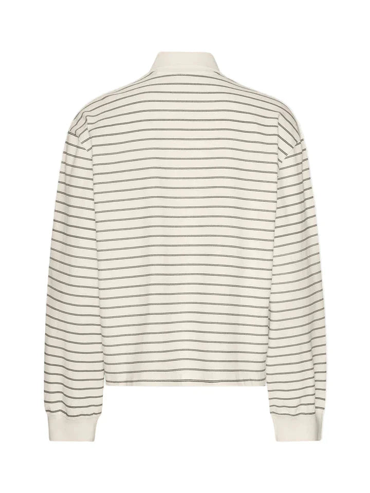 Rotate - Pique Longsleeve Polo 115641858 - Egret Comb. Bluser