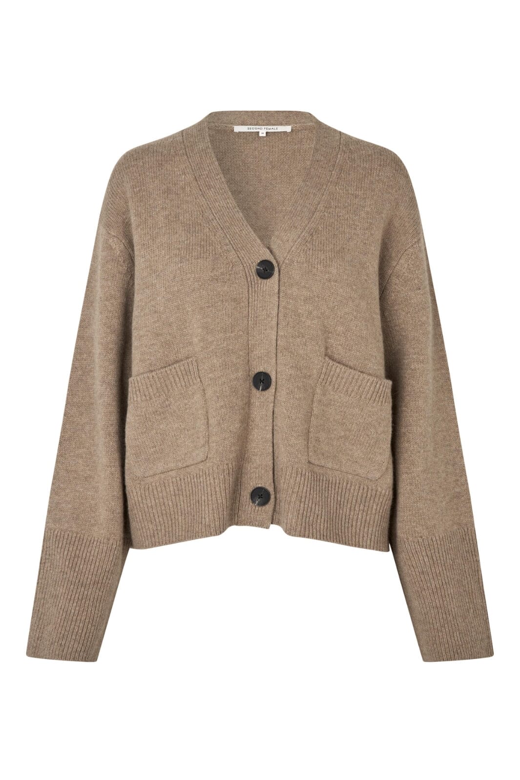 Second Female - Alpha Knit Cardigan 59473 - 6007 Camel melange Strikbluser