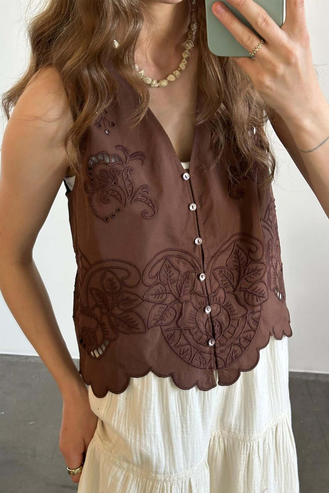Sissel Edelbo - Celestine Top SE 1606 - Soft Brown Toppe