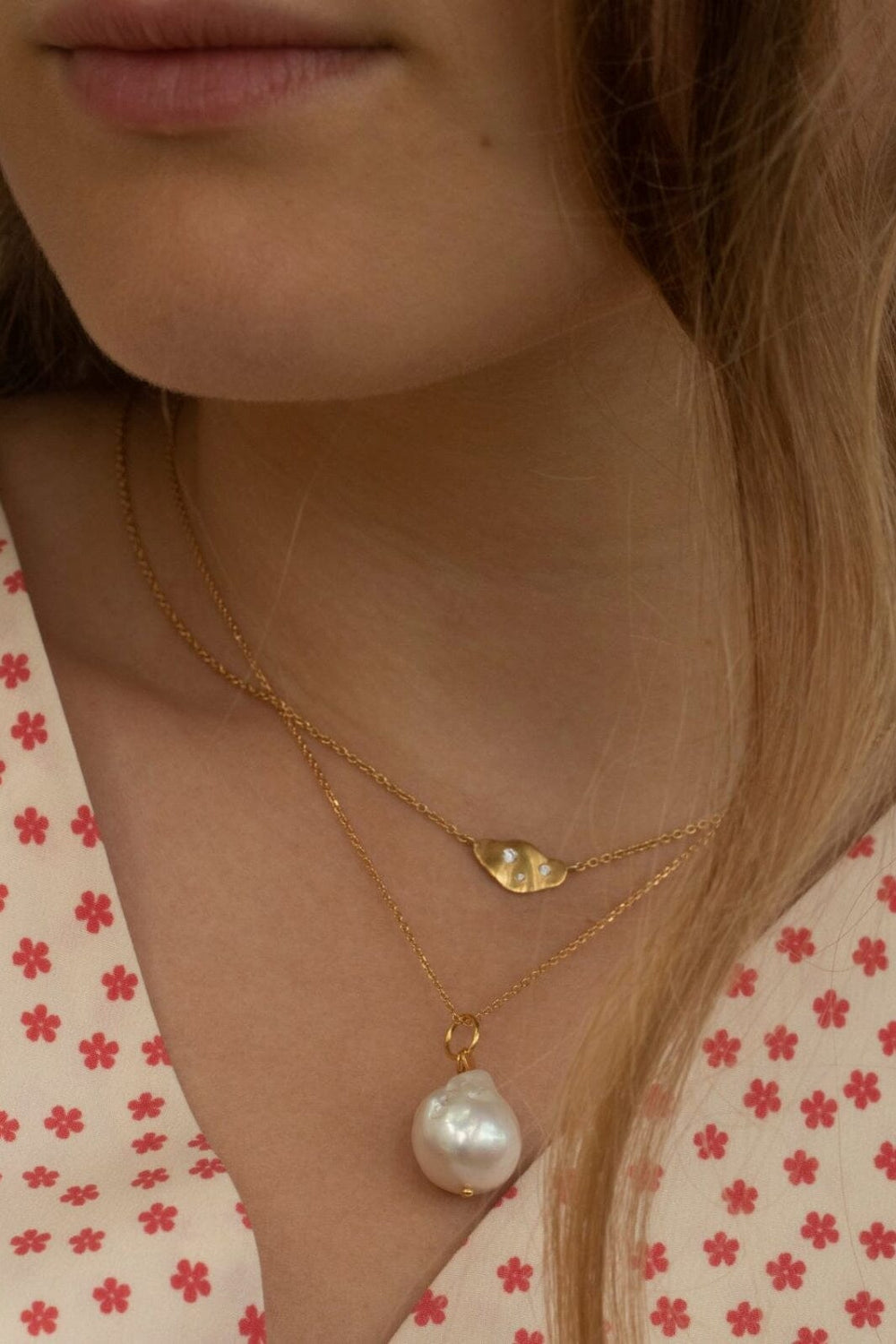 Stine A - Clear Sea Necklace With Stones Gold - 2036-02-Os Halskæder