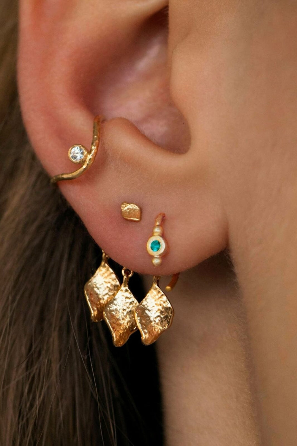 Stine A - Petit Bon-Bon Green Zircon Earring - 1005-02-S-Green Øreringe